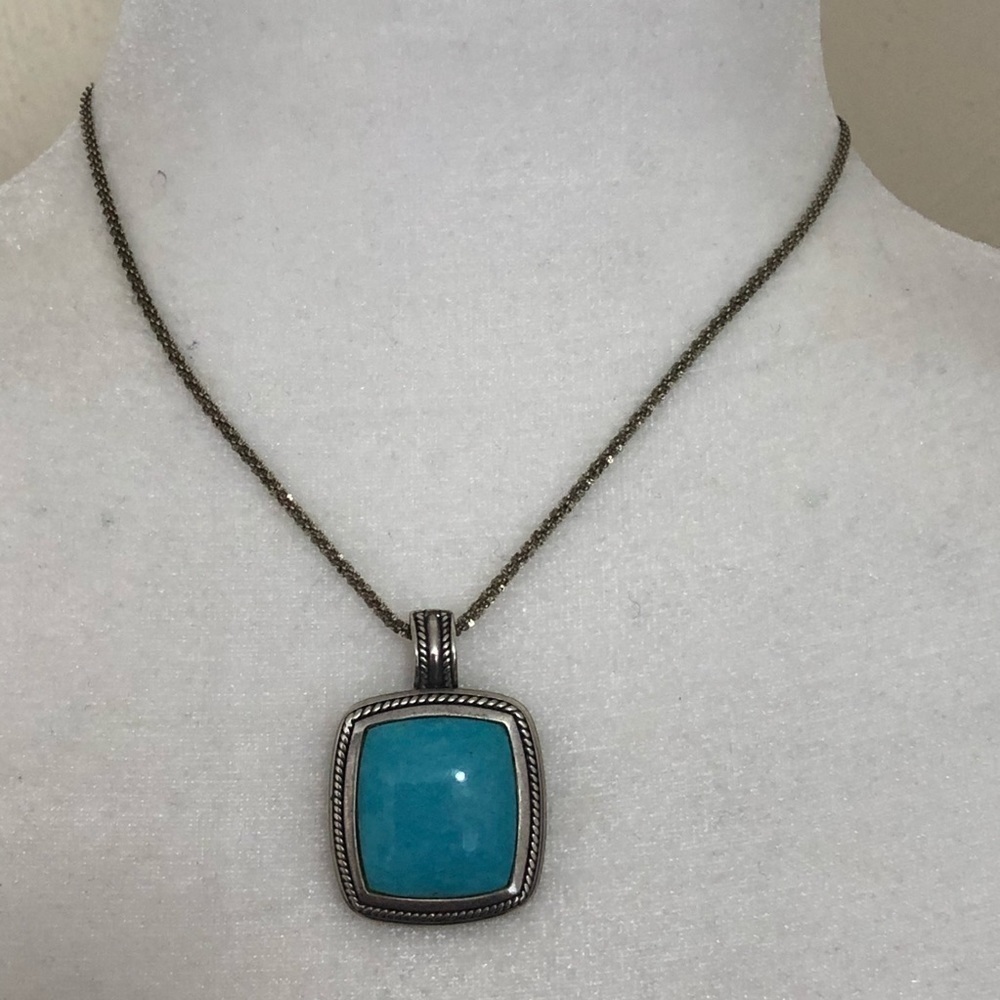 Sterling Silver Turquoise Pendant on Silver Chain
